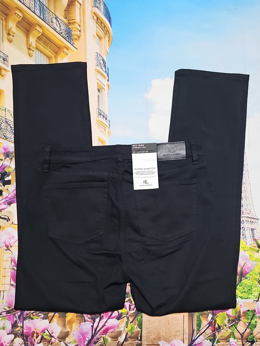 Lauren Ralph Lauren Straight-Leg Black Jeans Size 12/31 New - Picture 5 of 5